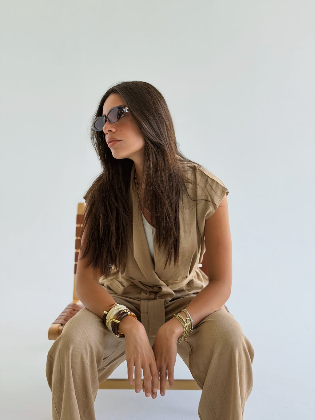 Sleeveless Linen Set