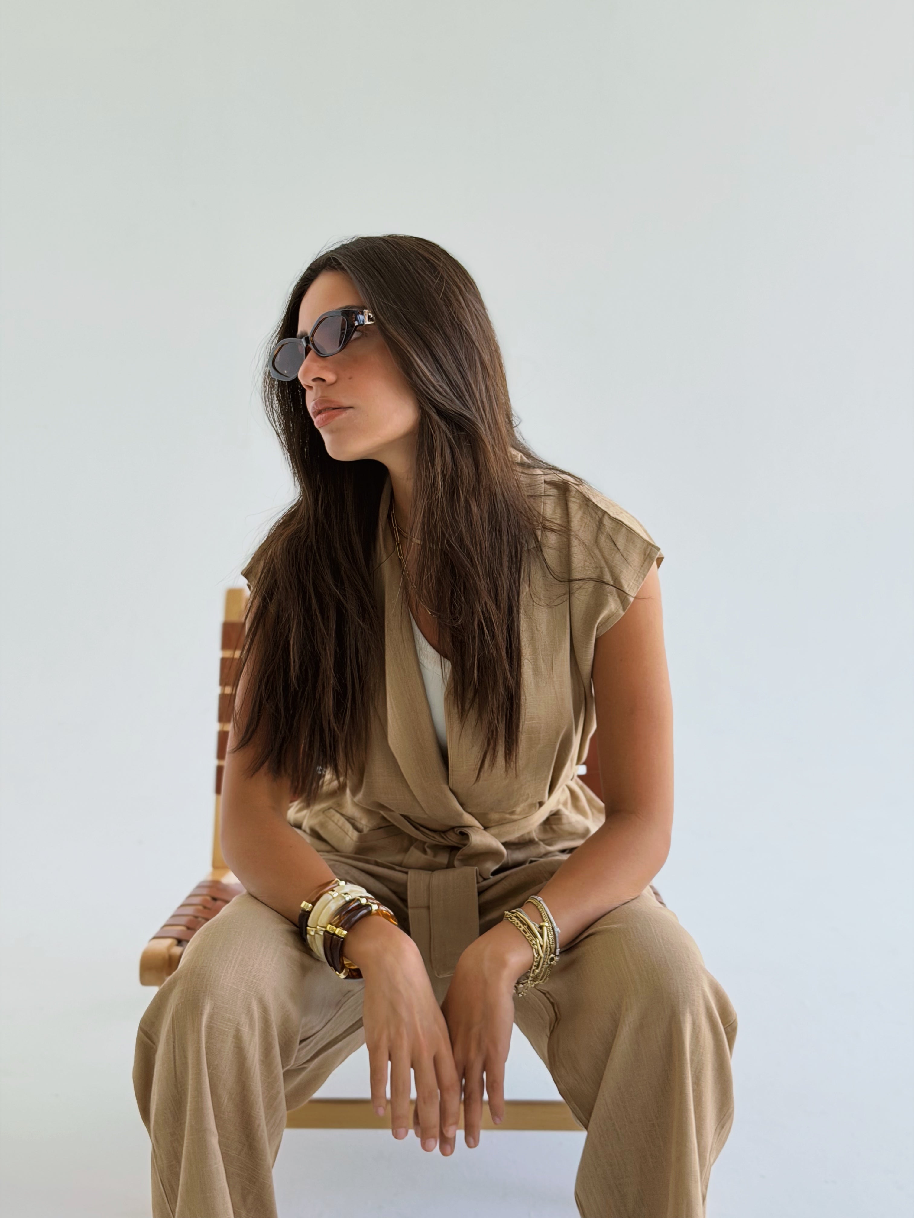 Sleeveless Linen Set