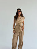 Sleeveless Linen Set