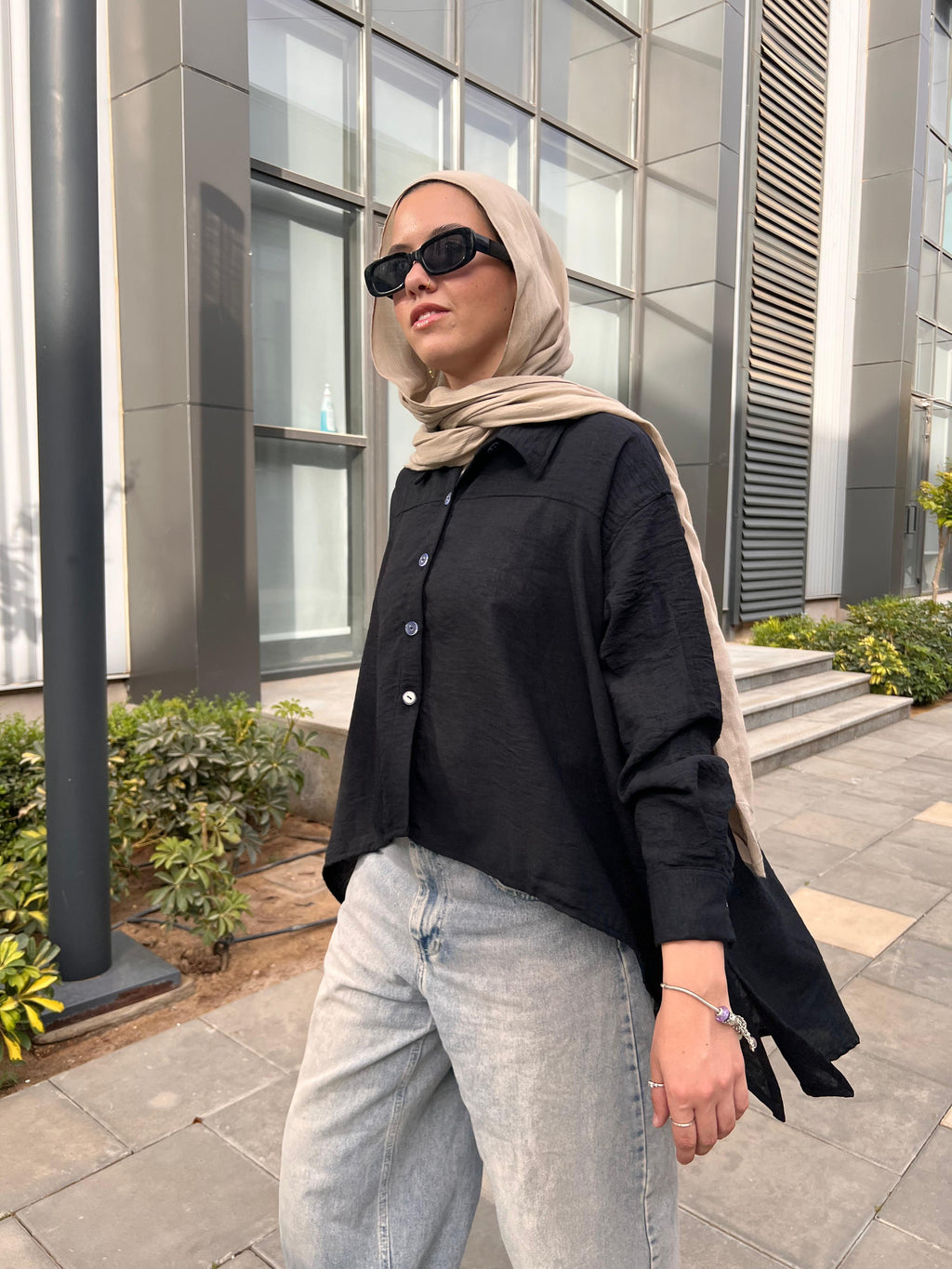 High-lo Linen Shirt