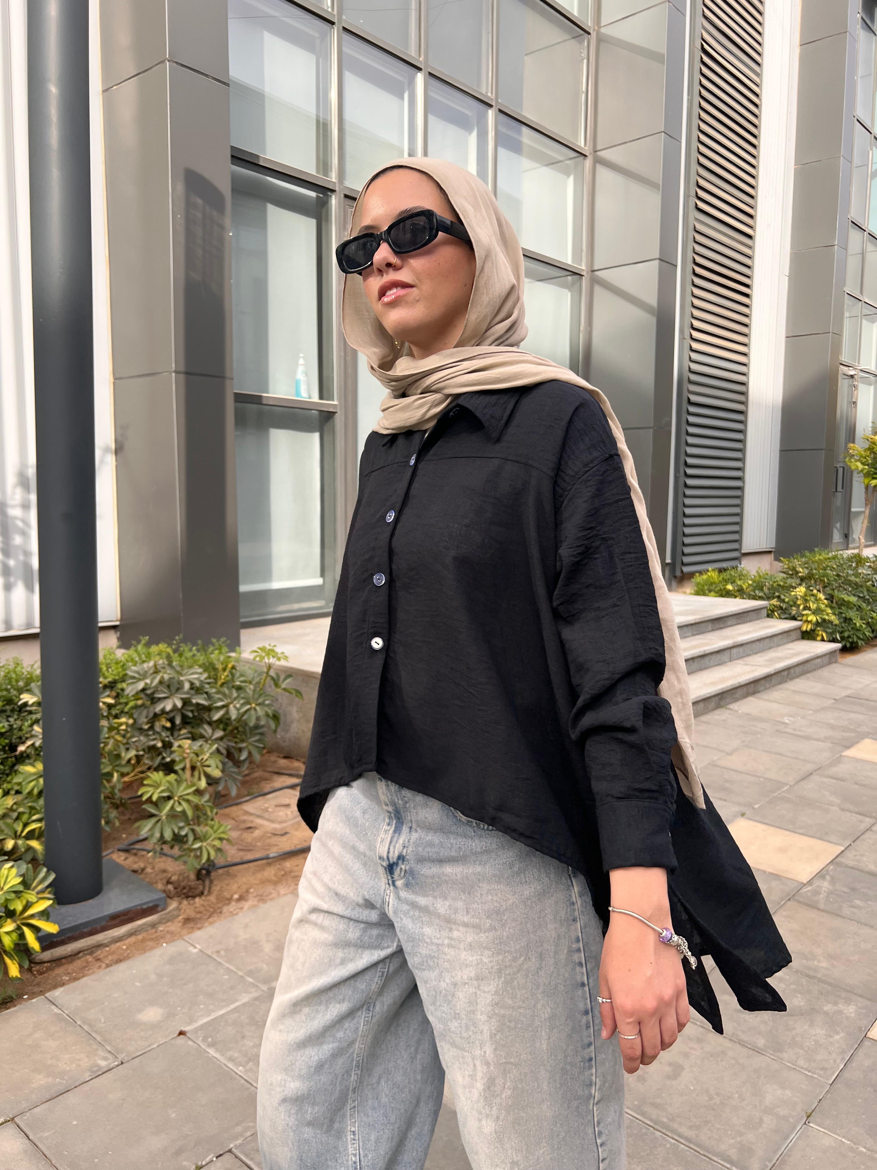 High-lo Linen Shirt