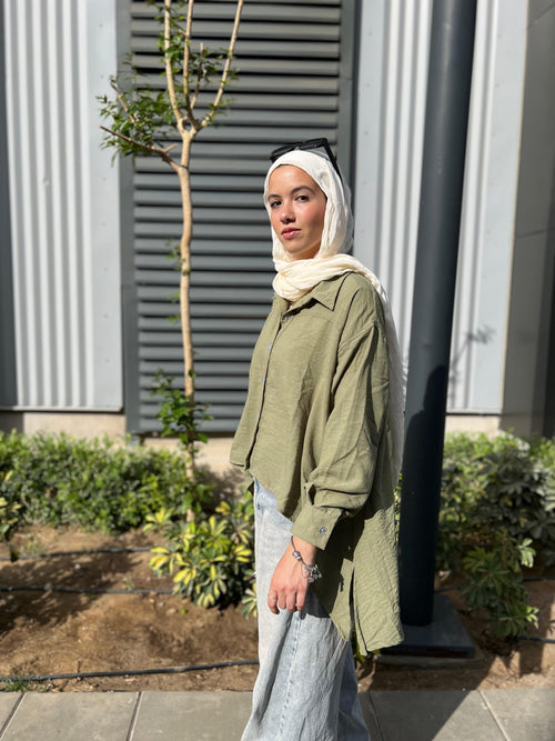 High-Lo Linen Shirt